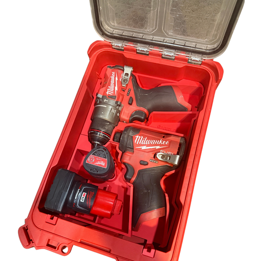 Milwaukee M12 Gen 3 drill/driver Packout insert holding the tool and batteries