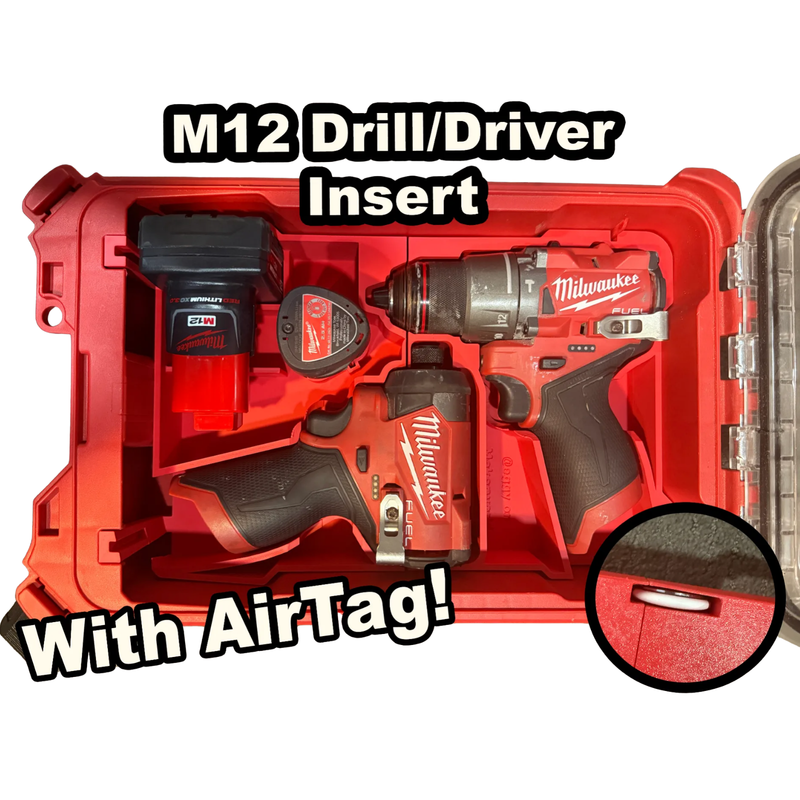 M12 Gen 3 drill/driver Packout insert, Australian made in tough PETG