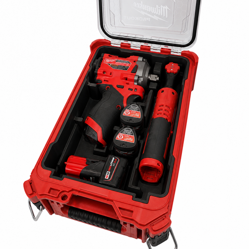 Milwaukee Packout insert for M12 Gen 2 impact wrench and ratchet combo