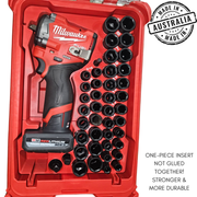 Milwaukee Packout insert for M12 Gen 2 impact wrench plus 43pc socket set