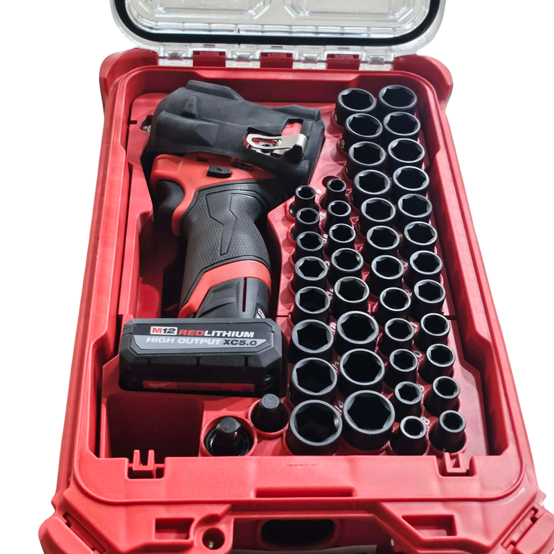 Milwaukee M12 impact wrench and socket set Packout insert – photo 2