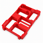 M18 Battery Holder for Milwaukee Packout – 5 Slot Insert – Red colour