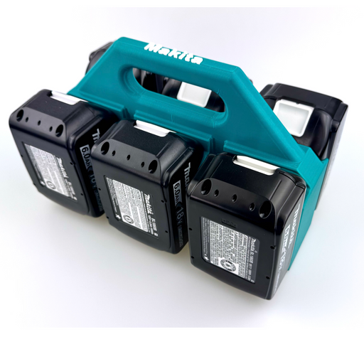 Makita 18V battery caddy 4 or 6 slot, Australian made 3D printed PETG