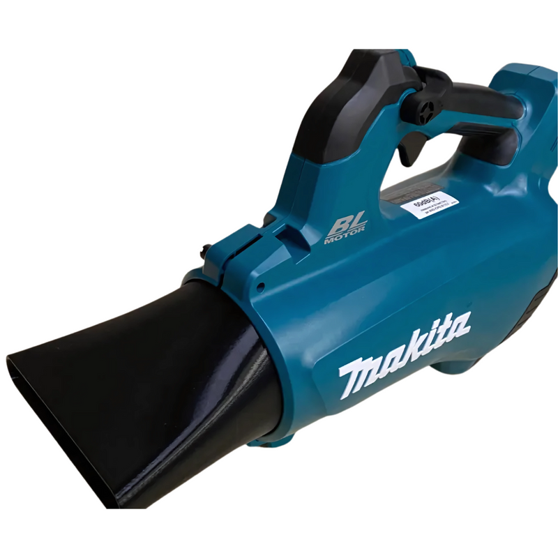 Makita 18V LXT blower with the custom short air blade nozzle attached.