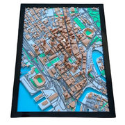 Melbourne Australia 3D printed miniature city map, multi-coloured art gift
