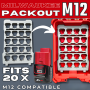 Milwaukee M12 20 slot battery Packout insert – photo 2