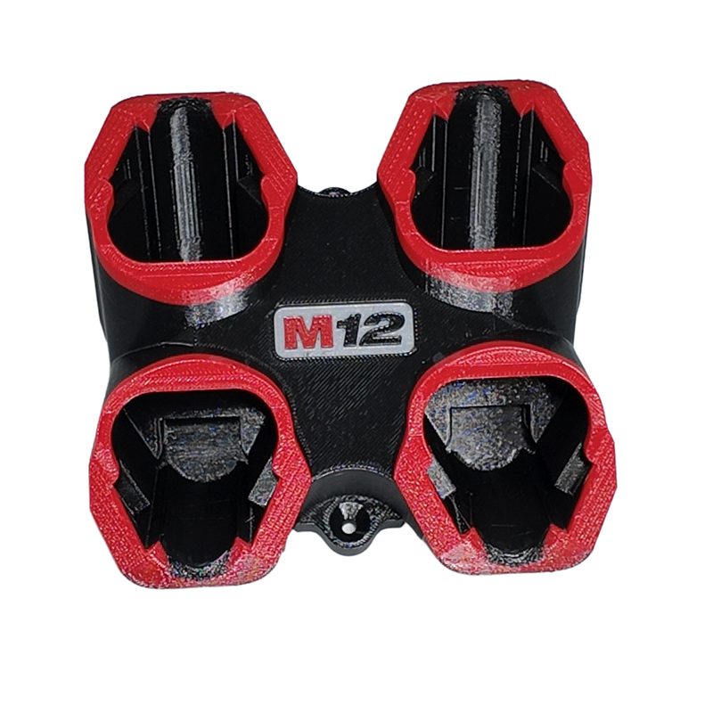 Milwaukee M12 4x battery wall mount, Australian made 3D printed storage