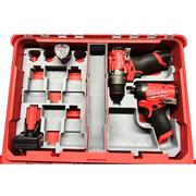 Milwaukee M12 dual tool Packout insert with 8 battery holder, Australian made