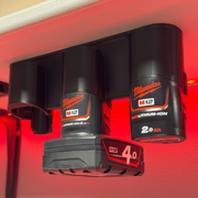 Milwaukee M12 triple battery wall mount holder, Australian made PETG