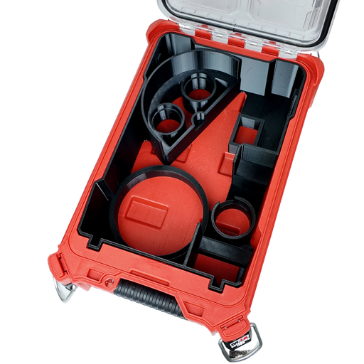 Two-piece M18 grinder insert shown out of the Packout Compact Organiser 48-22-8435