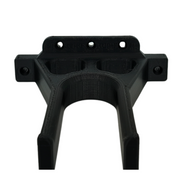 Black wall mount for a Milwaukee M18 whipper snipper power head, showing five mounting holes.