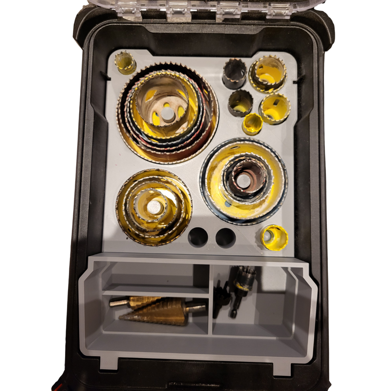 Milwaukee Packout organiser insert for Starrett style holesaws, sparky storage