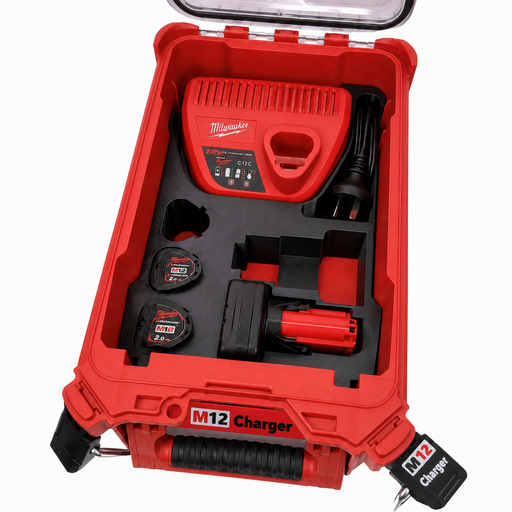 Milwaukee Packout M12 charger and battery insert for 48-22-8435, Australian made