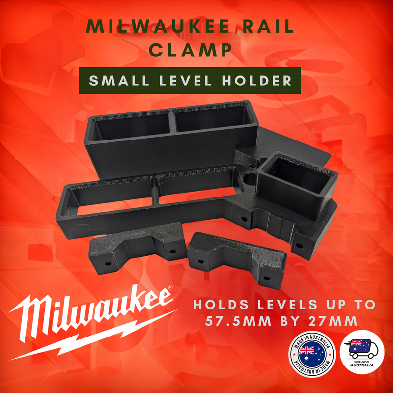 Milwaukee Packout rail clamp level holder, Australian made 3D printed accessory – photo 4