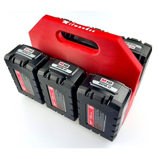 Milwaukee M18 battery caddy 4 or 6 slot holder, Australian made PETG