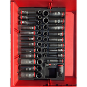 Milwaukee Packout drawer insert 43pc impact socket tray for 2 and 3 drawer boxes