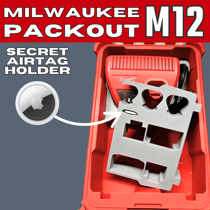 Milwaukee Packout M12 Charger & Battery Insert - 48-22-8435 Compact Organiser – 3D Printed Tools