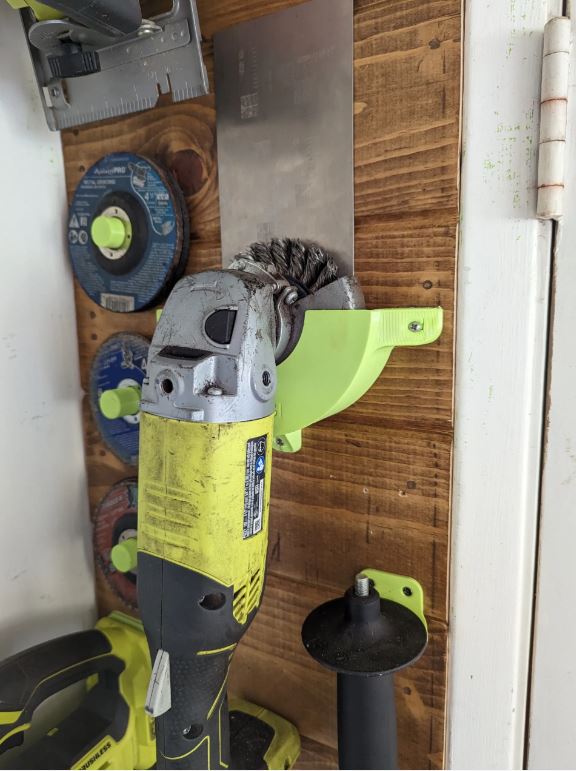 Ryobi 125mm angle grinder wall holder, Australian made 3D printed PETG tool storage – photo 7