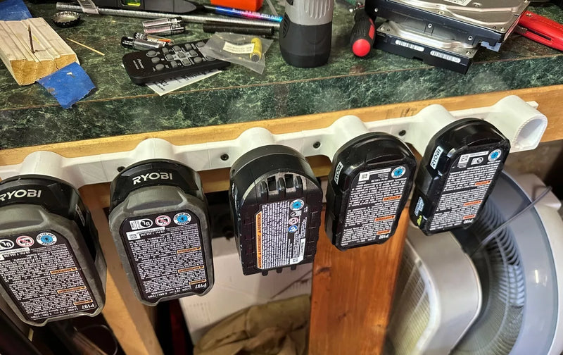 Ryobi ONE+ 18V Quad Battery Holder Mount Bracket Storage V2 Modular Set of 4