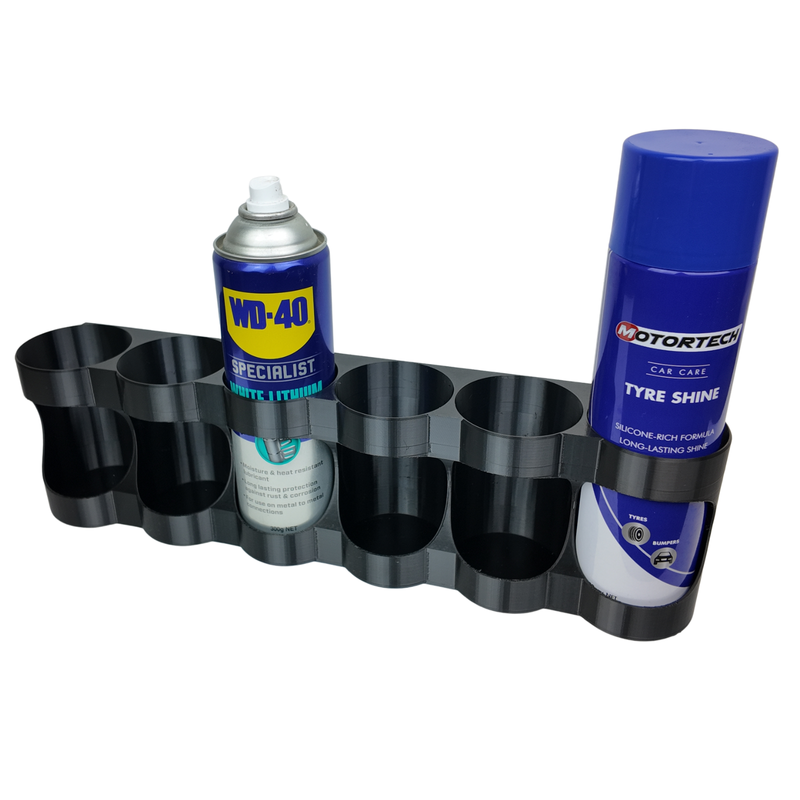 3x2 grid spray can holder for 70mm aerosol cans, single-piece PETG print