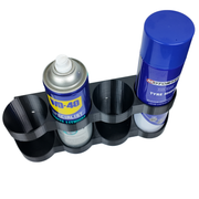 Rear of the spray can holder showing the flat wall-mounting plate