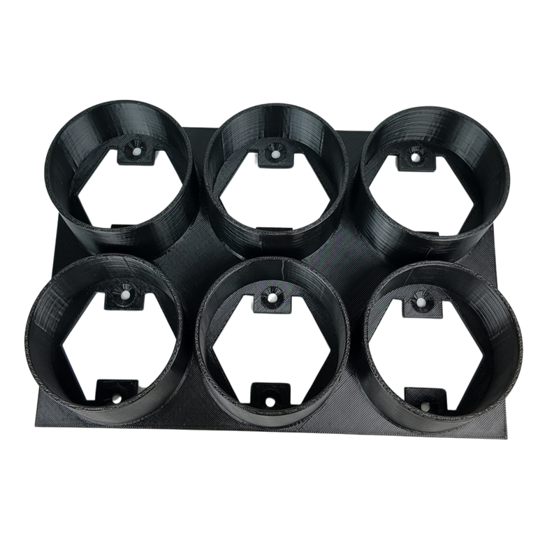 Spray can wall mount holder, 3x2 grid layout for six aerosol tins