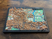 Tokyo Japan 3D printed miniature city map, multi-coloured art gift