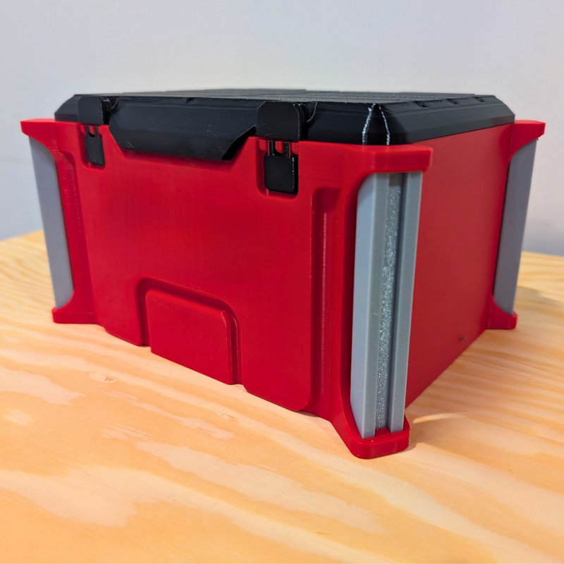 Tool box style desk organiser with inserts and lid, Australian made 3D printed PETG