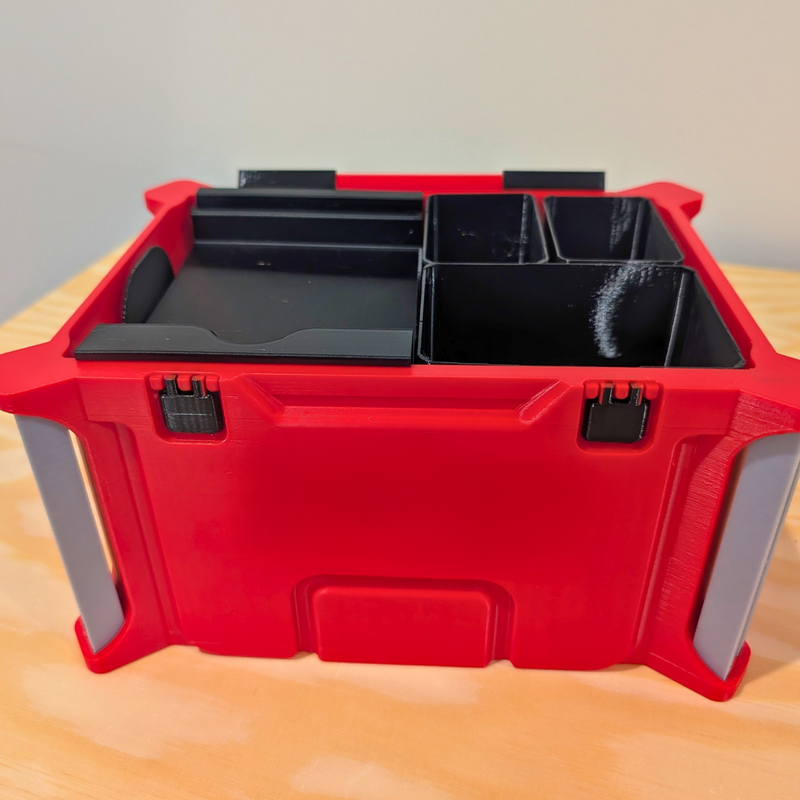 Tool box style desk organiser with inserts and lid, Australian made 3D printed PETG – photo 4