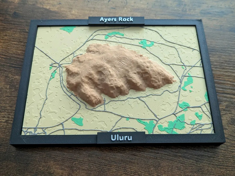 Uluru Ayers Rock 3D printed miniature landmark art, Australian gift