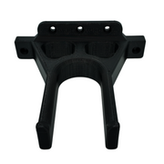 Wall mount for a Milwaukee M18 whipper snipper power head, black bracket showing its mounting holes.
