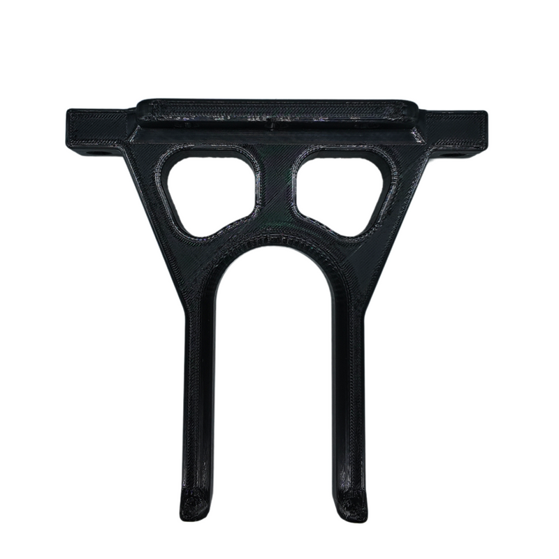 Wall mount for a Milwaukee M18 whipper snipper power head, black bracket showing its open support arms.